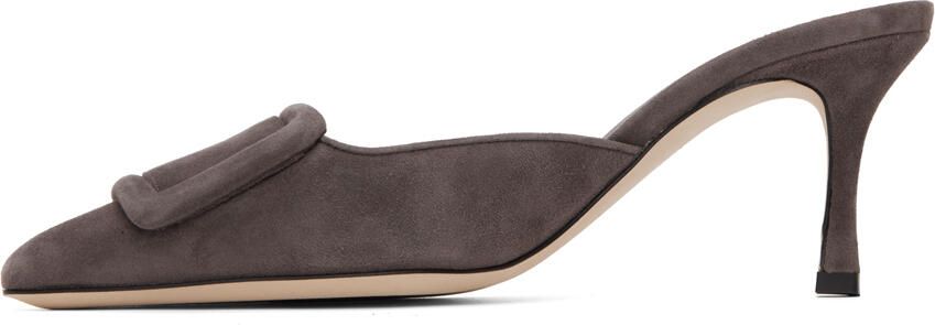 Manolo Blahnik Taupe Maysale 50 Heels - Picture 3