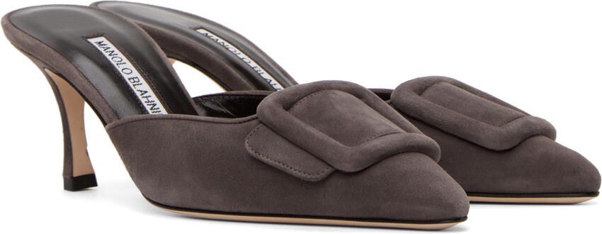 Manolo Blahnik Taupe Maysale 50 Heels - Picture 2