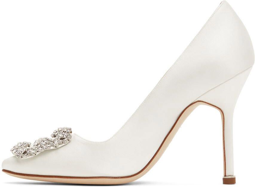 Manolo Blahnik White Hangisi Pumps - Picture 3