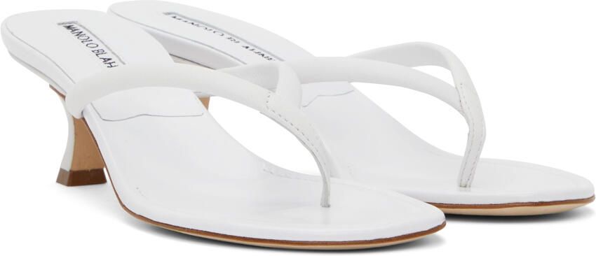 Manolo Blahnik White Paterno Heeled Sandals - Picture 2