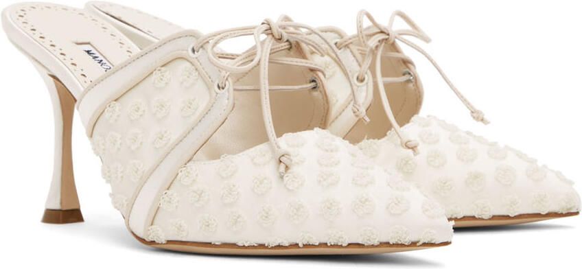 Manolo Blahnik White Powelmu Heels - Picture 2