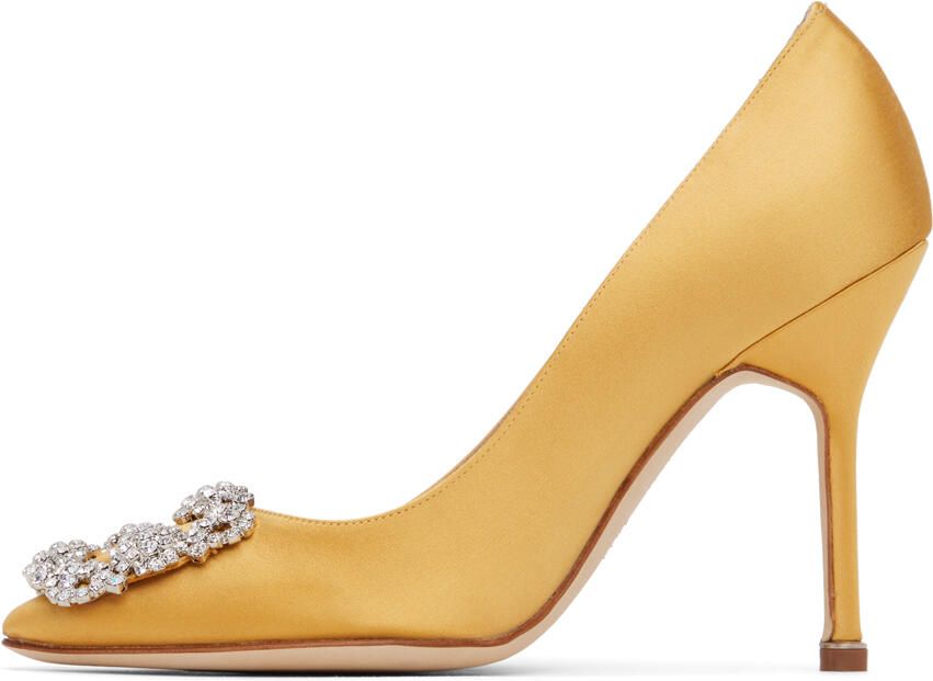 Manolo Blahnik Yellow Hangisi 105 Heels - Picture 3
