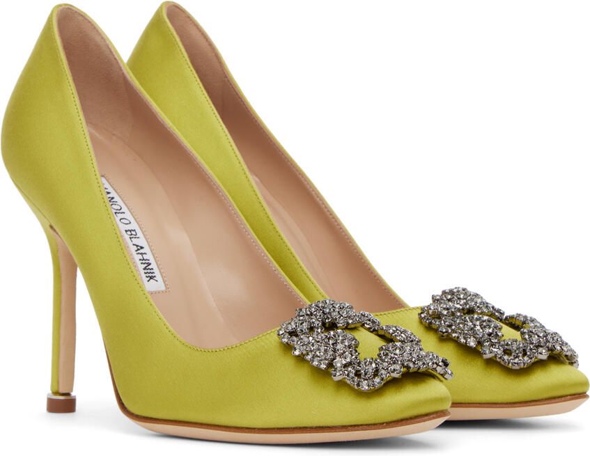 Manolo Blahnik Yellow Hangisi Heels - Picture 2