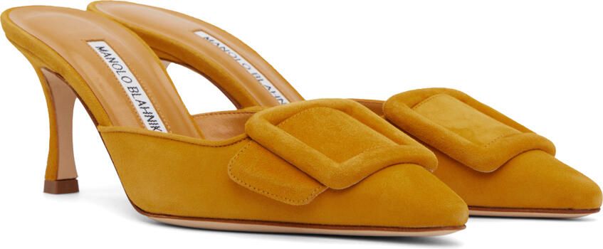 Manolo Blahnik Yellow Maysale Heels - Picture 2