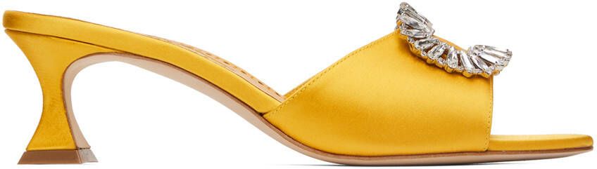Manolo Blahnik Yellow Laalita Heels