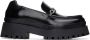 Marc Jacobs Black 'The Leather Barcode Monogram' Loafers - Thumbnail 1