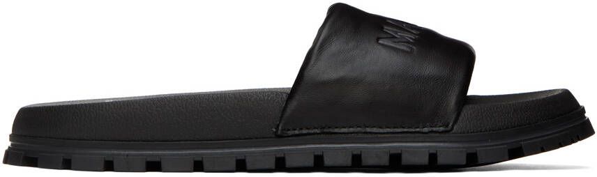 Marc Jacobs Black 'The Leather Slide' Sandals