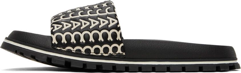 Marc Jacobs Black & White 'The Monogram Slide' Sandals - Picture 6