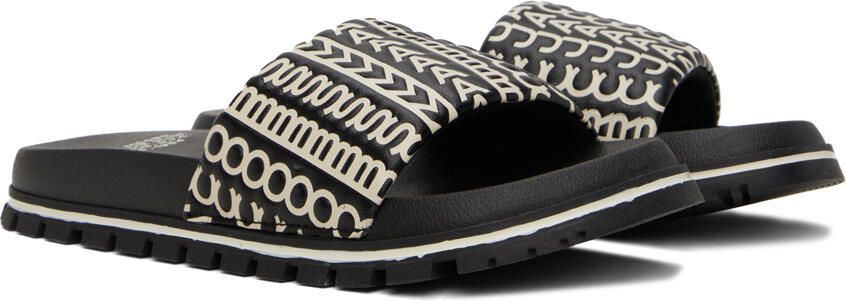 Marc Jacobs Black & White 'The Monogram Slide' Sandals - Picture 3