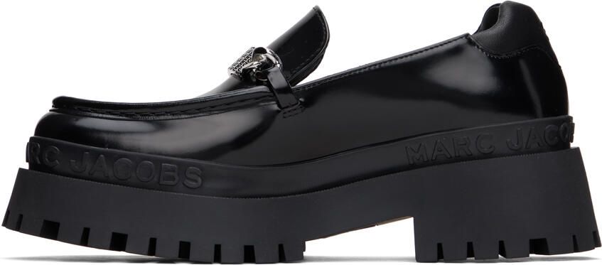 Marc Jacobs Black 'The Leather Barcode Monogram' Loafers - Picture 3