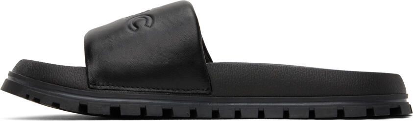 Marc Jacobs Black 'The Leather Slide' Sandals - Picture 3