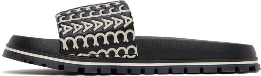 Marc Jacobs Black & White 'The Monogram Slide' Sandals - Picture 7