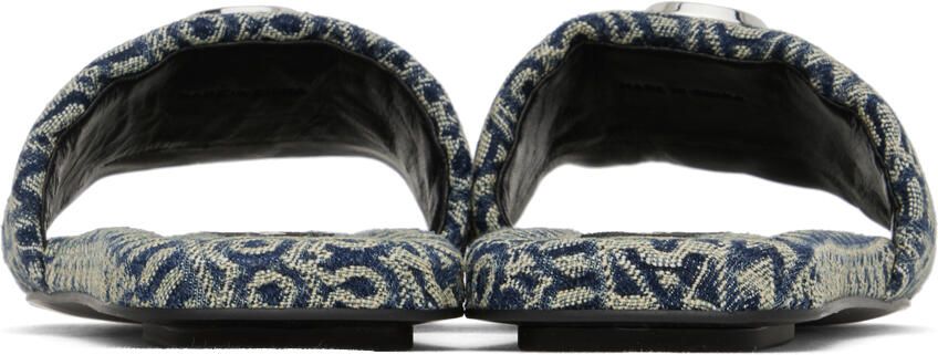 Marc Jacobs Blue 'The J Marc Washed Monogram' Sandals