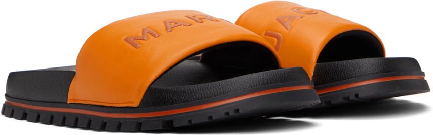 Marc Jacobs The Leather Slide logo-embossed slides Orange - Picture 2