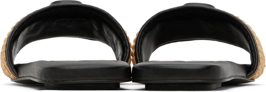 Marc Jacobs Tan & Black 'The J Marc' Sandals