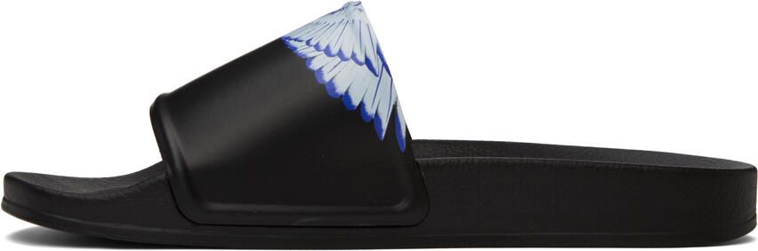Marcelo Burlon County of Milan Black Icon Wings Slides - Picture 3