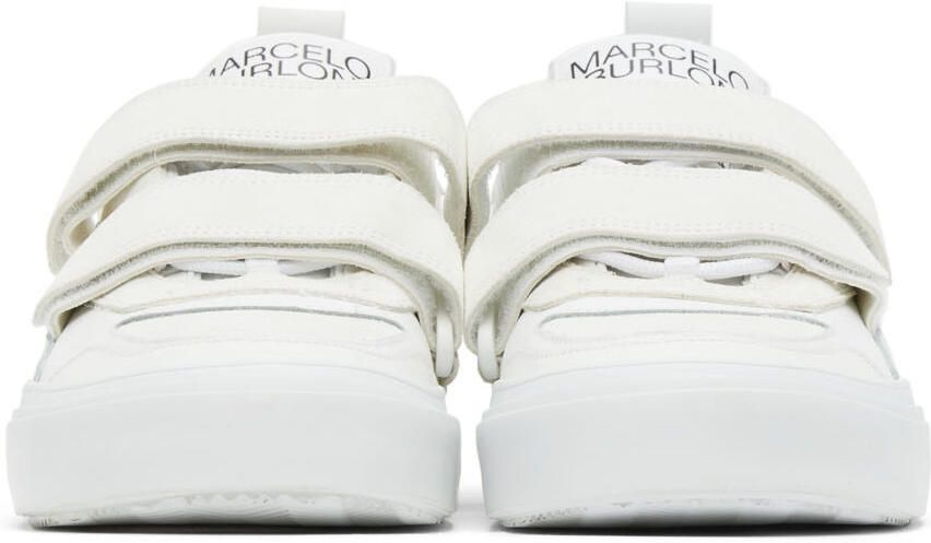 Marcelo Burlon County of Milan White Leather Strap Logo Sneakers - Picture 3