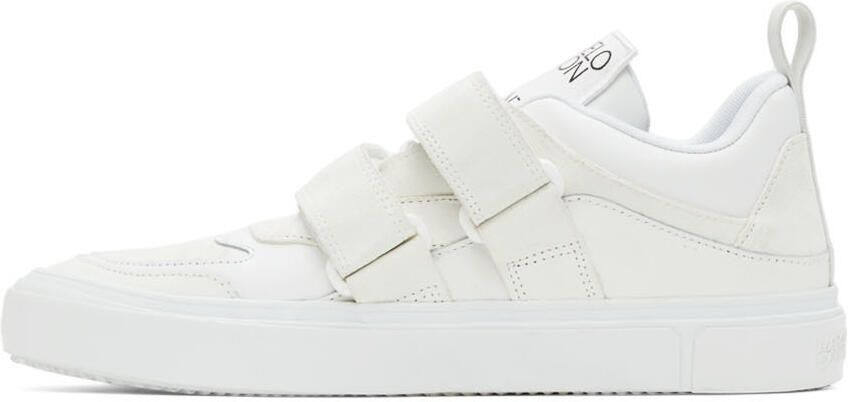 Marcelo Burlon County of Milan White Leather Strap Logo Sneakers - Picture 4
