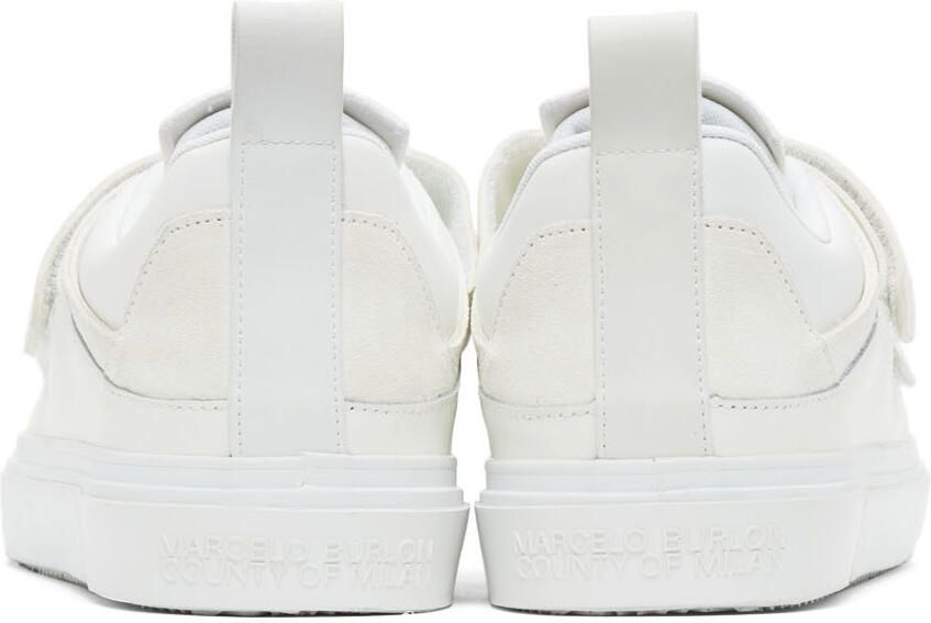 Marcelo Burlon County of Milan White Leather Strap Logo Sneakers - Picture 2