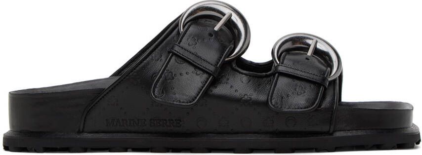 Marine Serre Black Leather Sandals