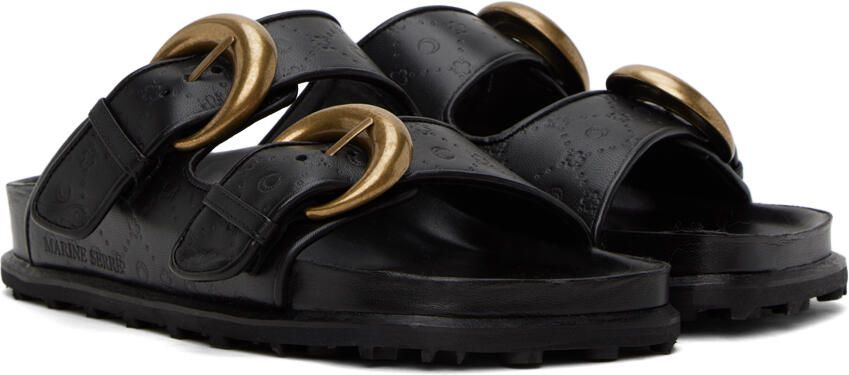 Marine Serre Black Leather Sandals - Picture 2