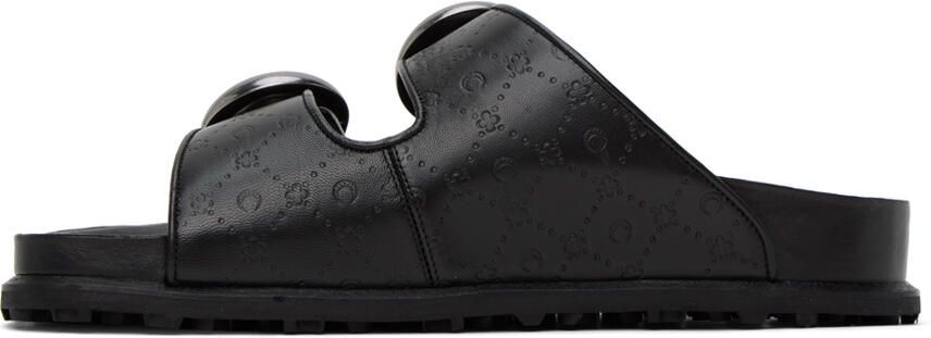 Marine Serre Black Leather Sandals - Picture 4