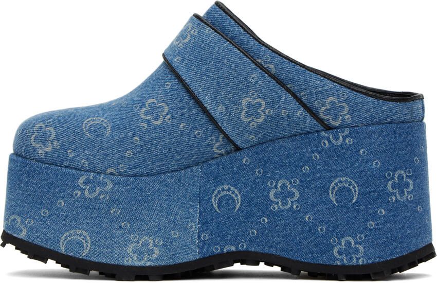 Marine Serre Blue Denim Monogram Clogs - Picture 3