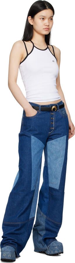 Marine Serre Blue Denim Monogram Clogs - Picture 4