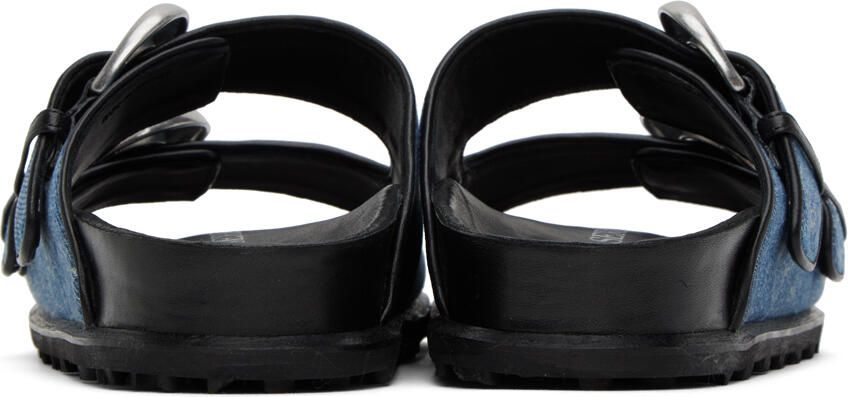 Marine Serre Blue Denim Monogram Sandals
