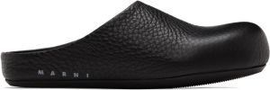 Marni Black Leather Sabot Loafers