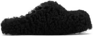 Marni Black Shearling Sabot Loafers