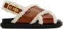 Marni Brown & Off-White Shearling Fussbett Sandals - Thumbnail 1