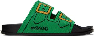 Marni Green Trompe L'oeil Sandals