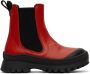 Marni Kids Red Leather Chelsea Boots - Thumbnail 1