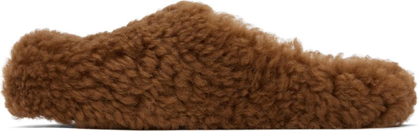 Marni Brown Shearling Fussbett Sabot Slippers - Picture 9