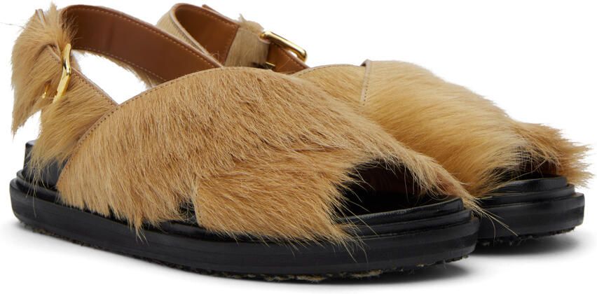Marni Beige Fussbett Sandals