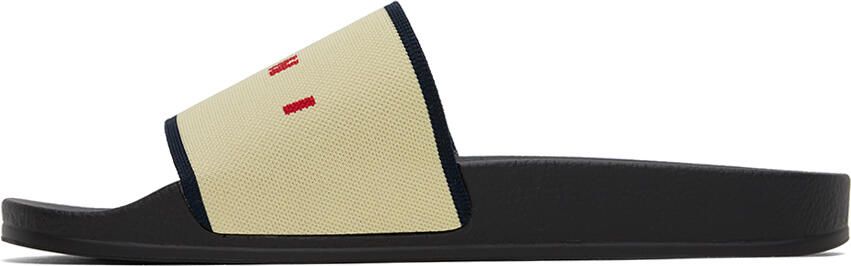 Marni Beige Jacquard Slides - Picture 4