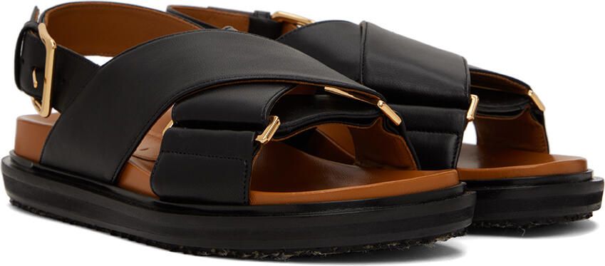 Marni Black & Brown Fussbett Sandals - Picture 4