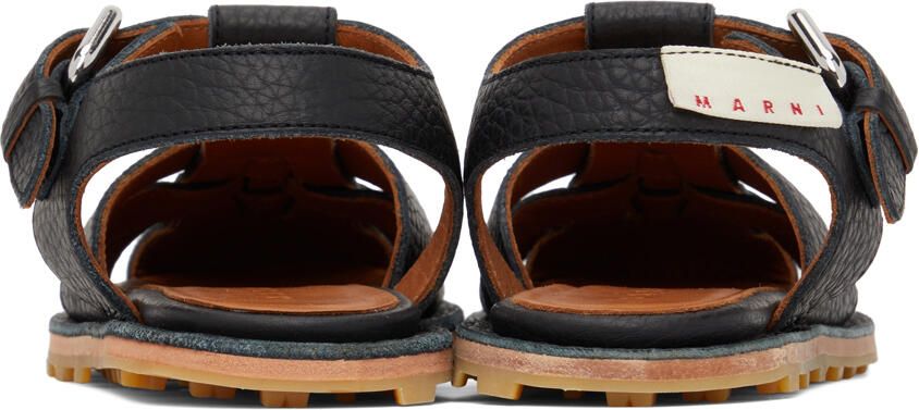 Marni Black Calfskin Fisherman Sandals
