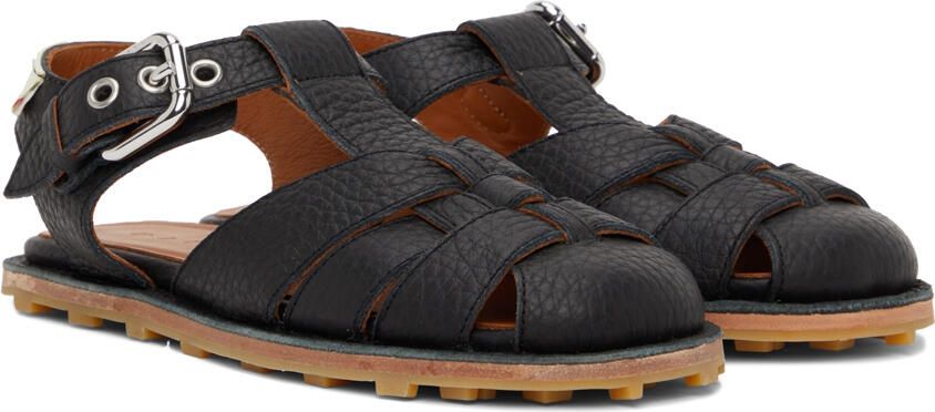 Marni Black Calfskin Fisherman Sandals - Picture 2