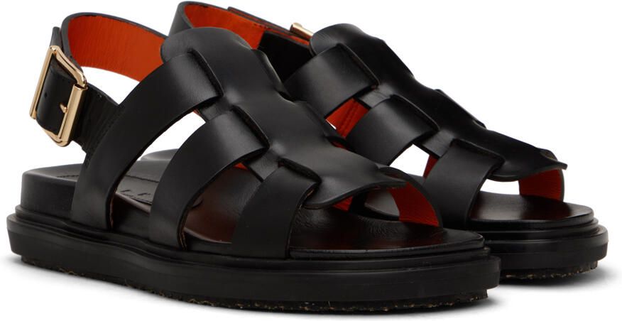 Marni Black Gladiator Fussbett Sandals - Picture 2