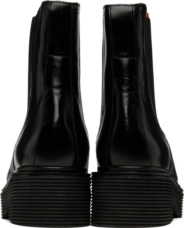 Marni Black Leather Chelsea Boots