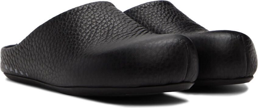 Marni Black Leather Sabot Loafers - Picture 2