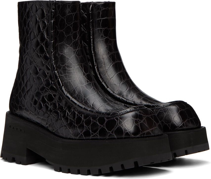 Marni Black Zip Boots - Picture 2