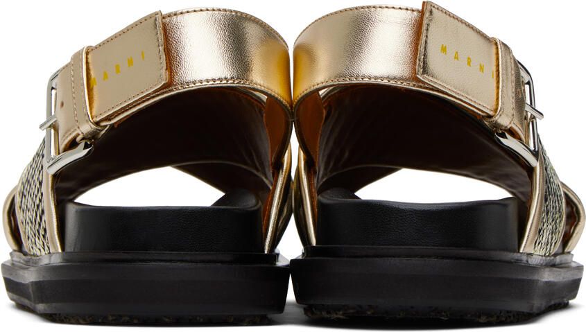 Marni Gold & Black Fussbett Sandals