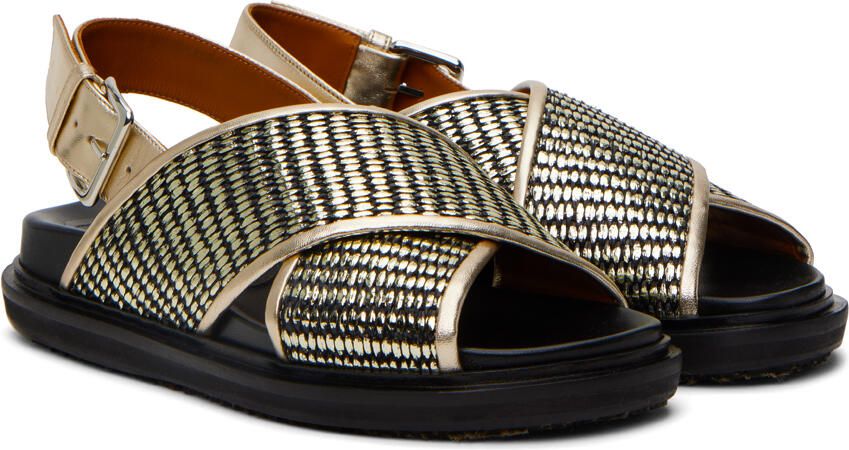 Marni Gold & Black Fussbett Sandals - Picture 2
