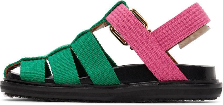 Marni Green & Pink Fishermans Fussbett Sandals - Picture 4