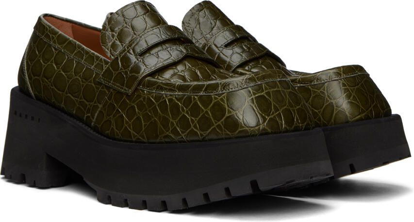 Marni Green Croc Loafers - Picture 2