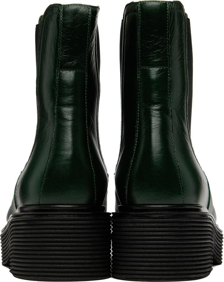 Marni Green Leather Chelsea Boots - Picture 2