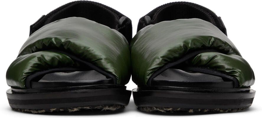 Marni Khaki Padded Nylon Fussbett Sandals - Picture 2